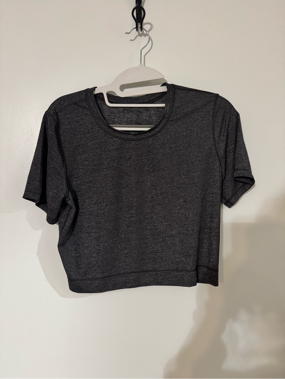 lululemon athletica Charcoal Heather Cropped Tee - Dark Gray